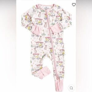 Caden Lane Bamboo Pajamas, Footed Zippy, Golf Pattern, Size 3-6mo